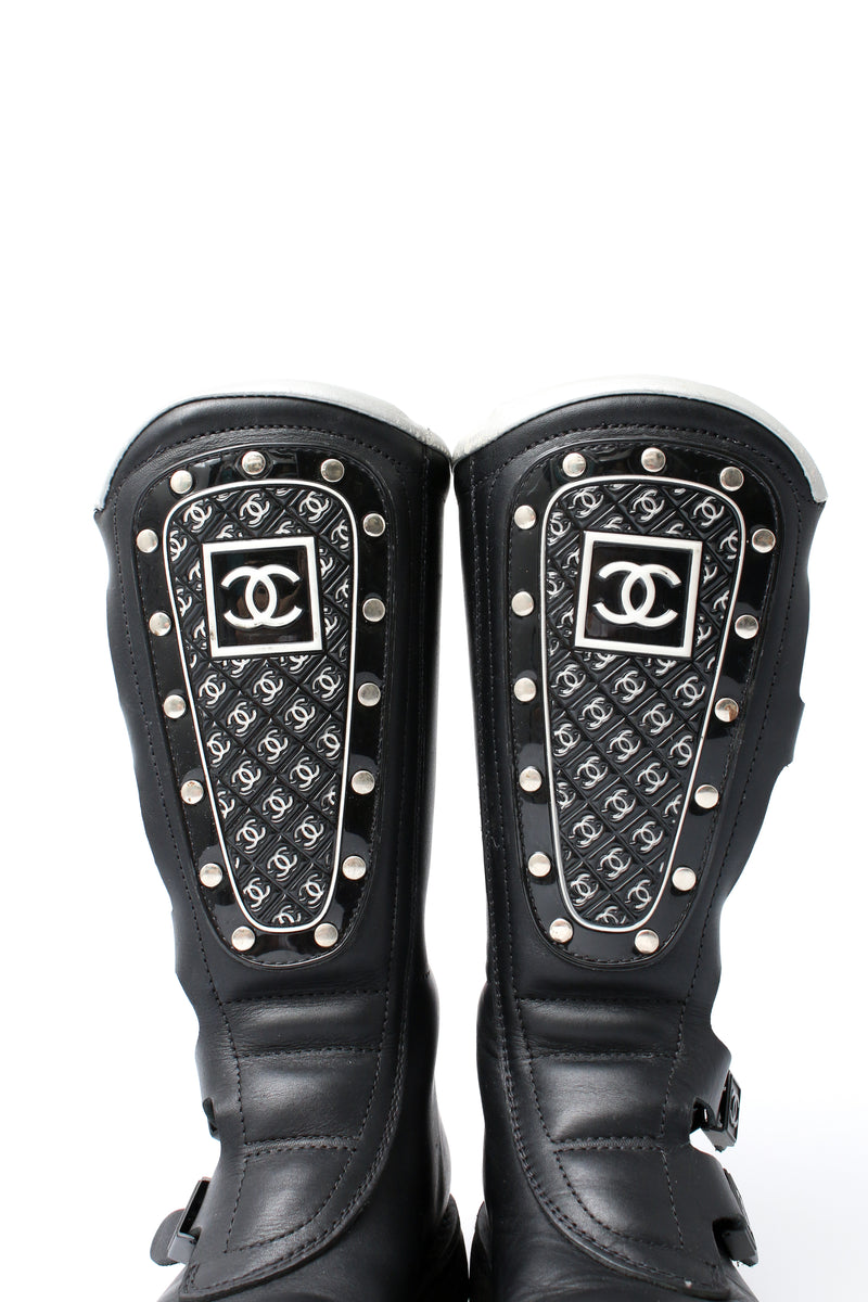 Chanel CC Leather Biker Boots