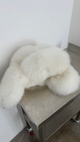 Fox Fur Trapper Hat - White