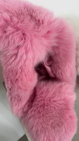 Fox Fur Trapper Hat - Pink