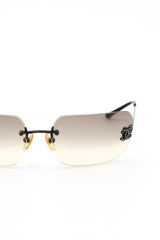 Chanel Rimless Rhinestone Sunglasses