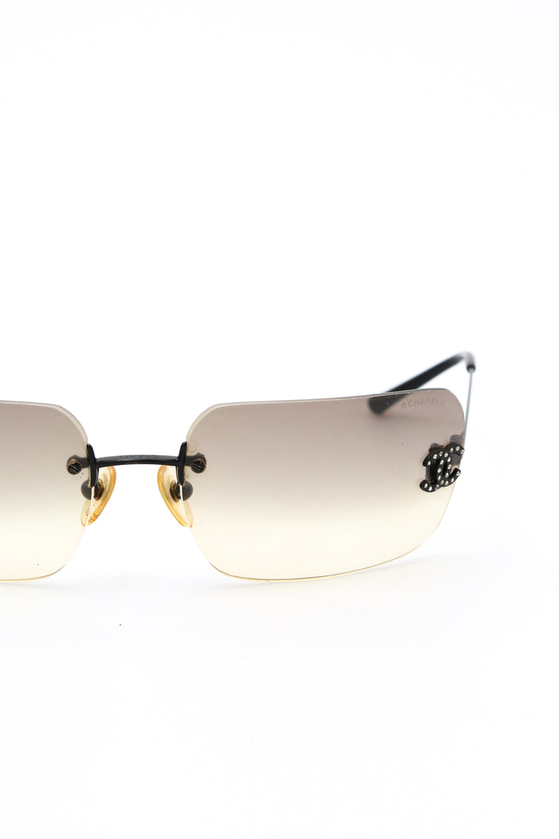 Chanel Rimless Rhinestone Sunglasses