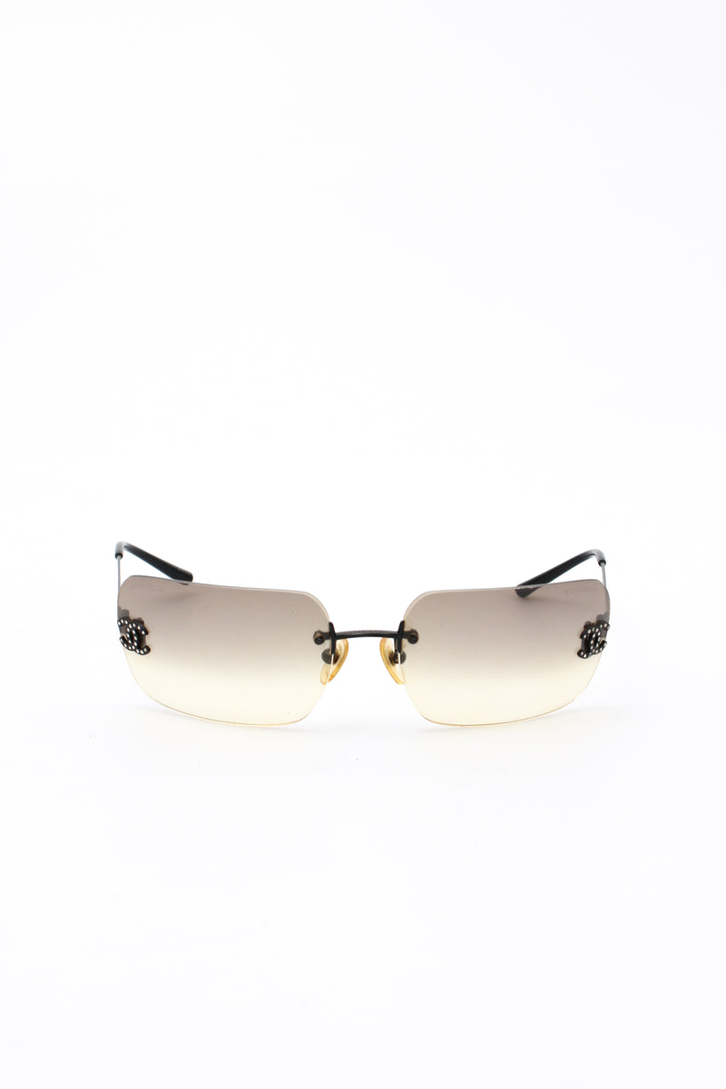 Chanel Rimless Rhinestone Sunglasses