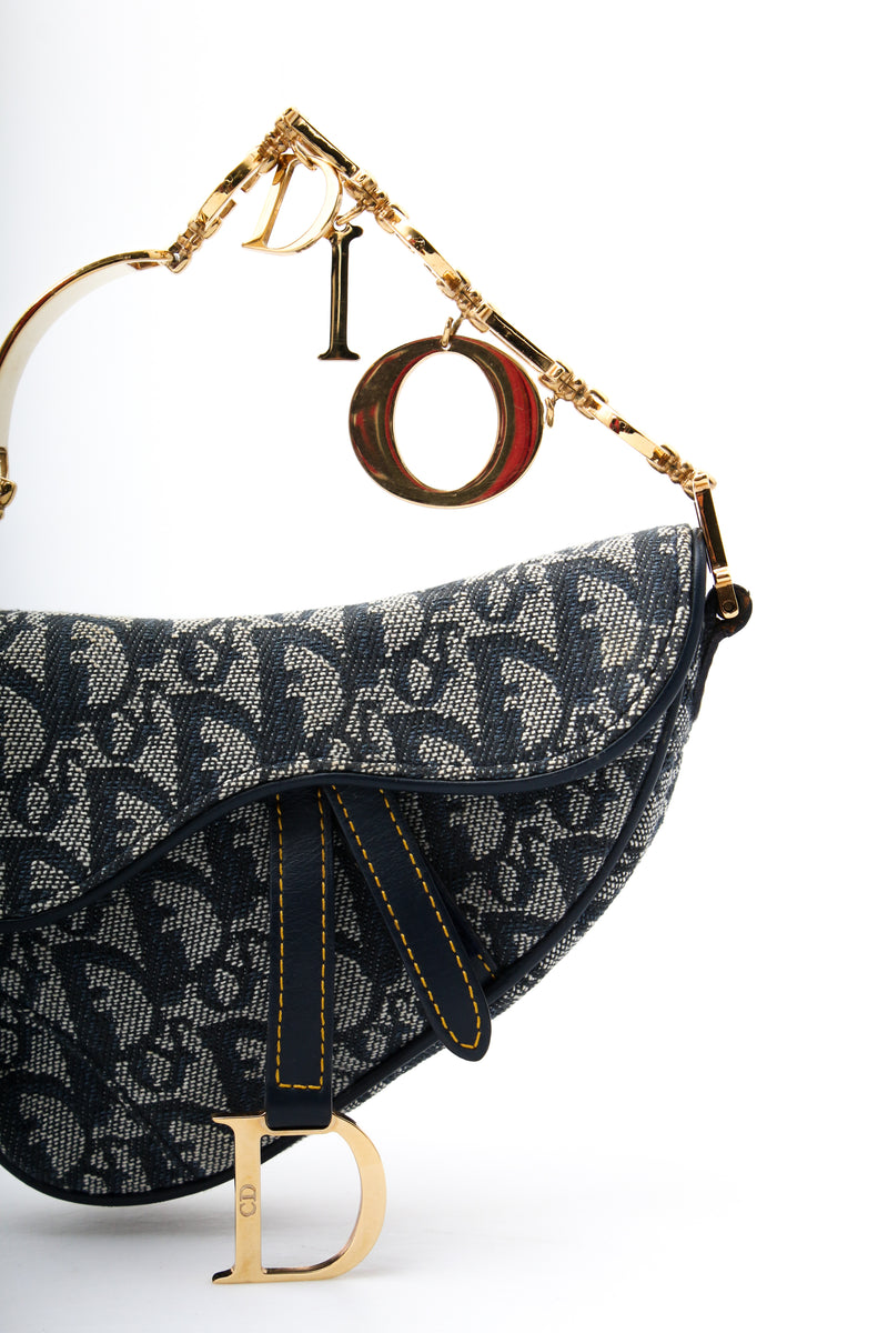 Dior Monogram Mini Saddle Wristlet Bag