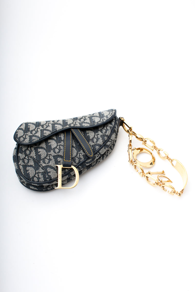 Dior Monogram Mini Saddle Wristlet Bag