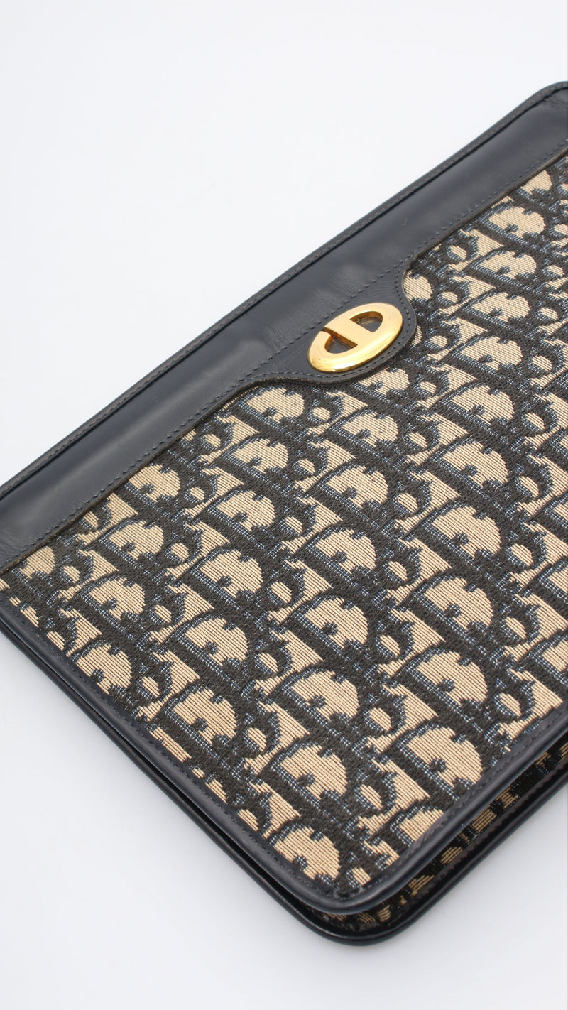 Dior Navy Monogram Clutch Bag