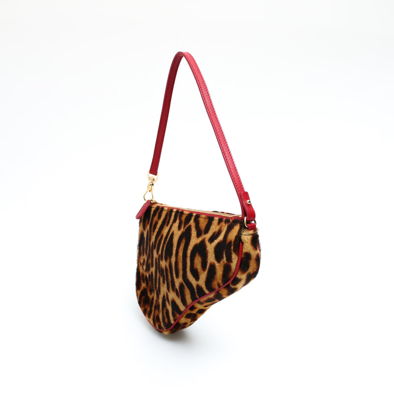 Dior cheetah saddle bag online