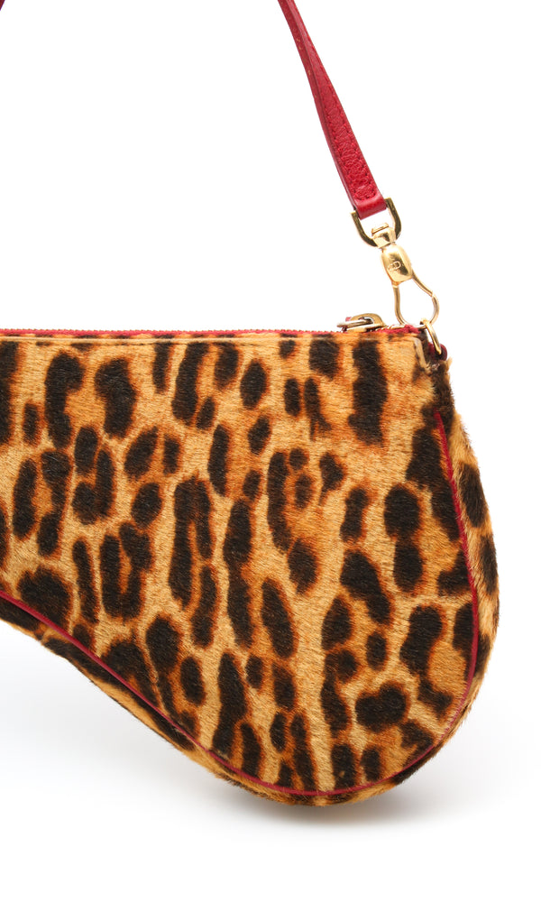 Dior Leopard Mini Saddle Bag