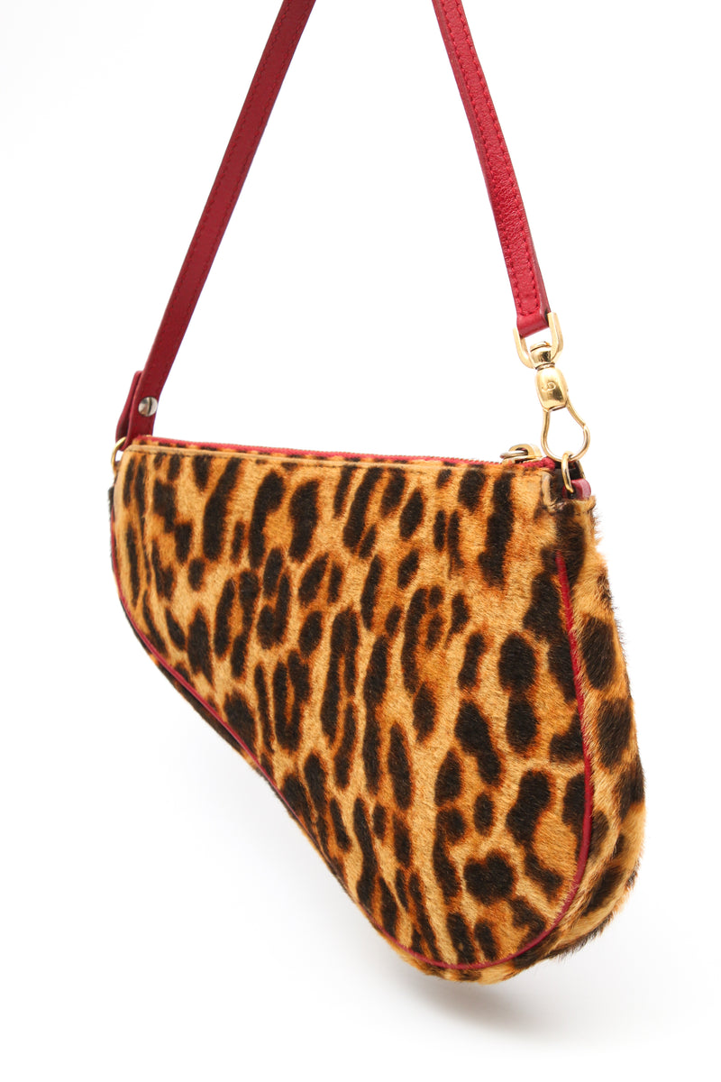 Dior Leopard Mini Saddle Bag