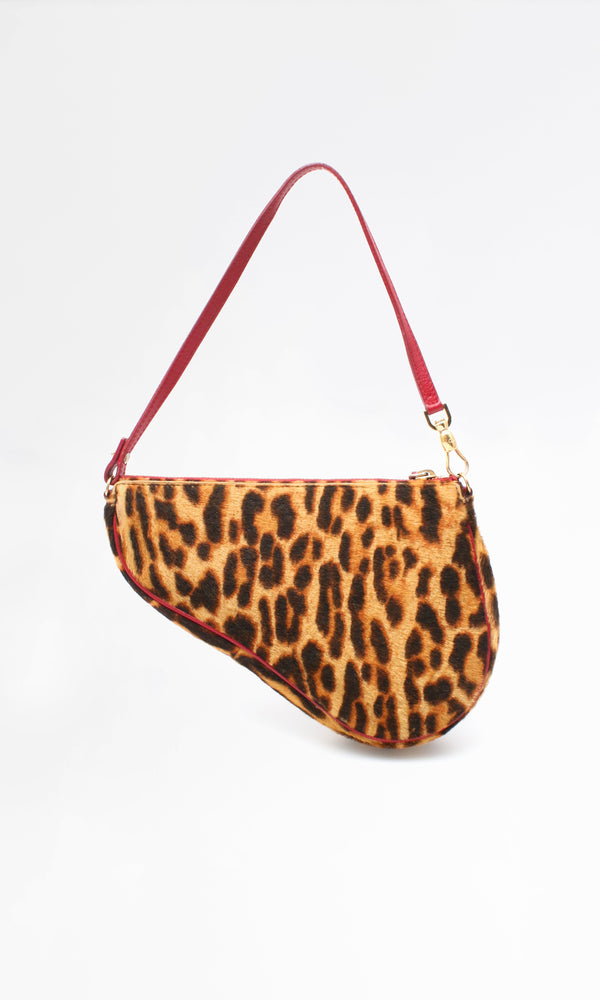 Dior Leopard Mini Saddle Bag