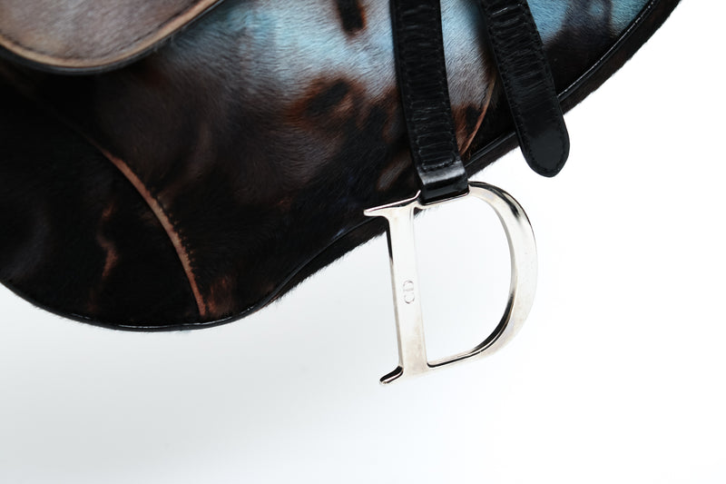 Dior Tie Dye Calf Hair Saddle Bag