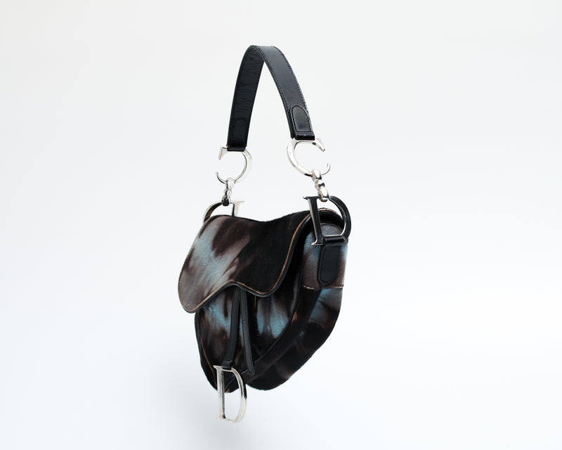 Dior Tie Dye Calf Hair Saddle Bag