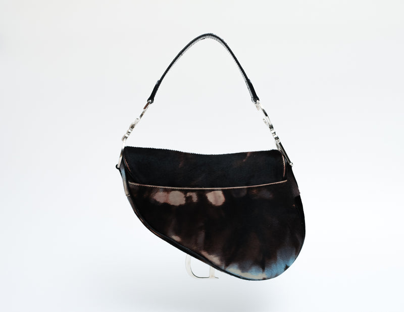 Dior Tie Dye Calf Hair Saddle Bag