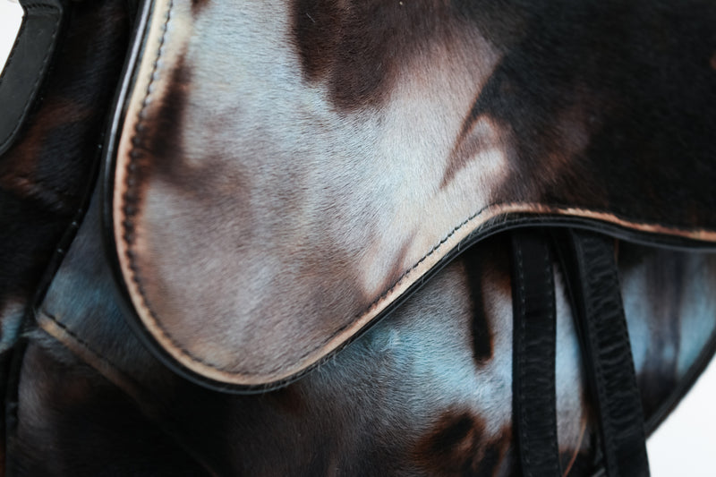 Dior Tie Dye Calf Hair Saddle Bag