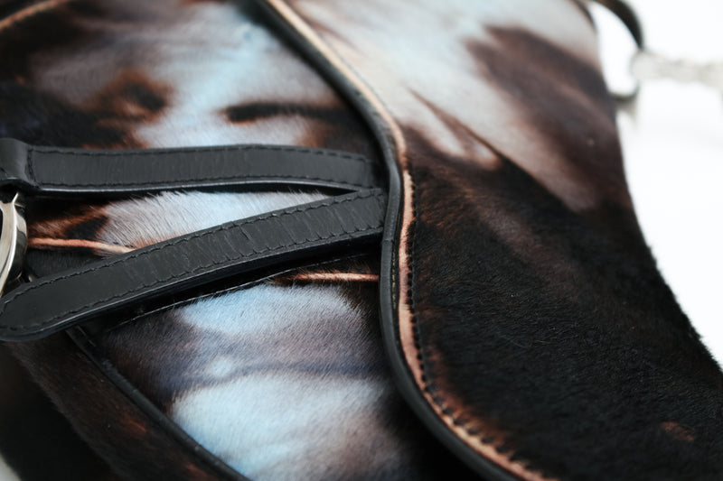 Dior Tie Dye Calf Hair Saddle Bag