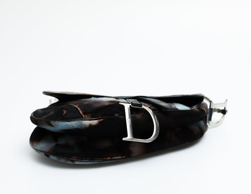 Dior Tie Dye Calf Hair Saddle Bag