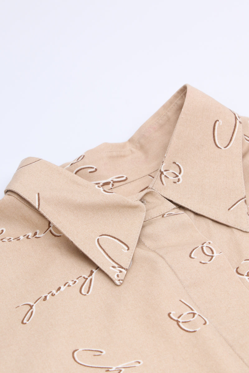 Chanel Scripted Cropped Shirt