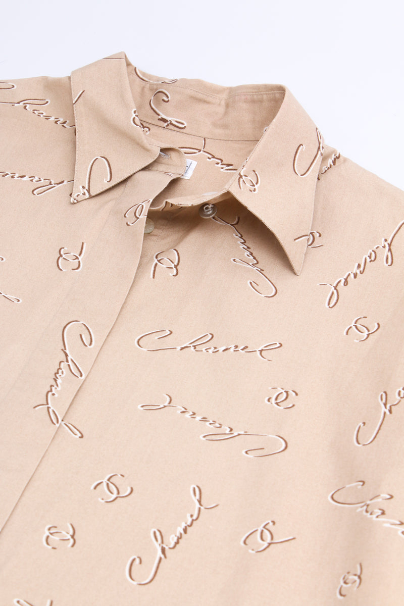 Chanel Scripted Cropped Shirt