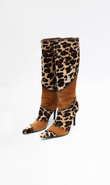 Casadei Pony Leopard Boots