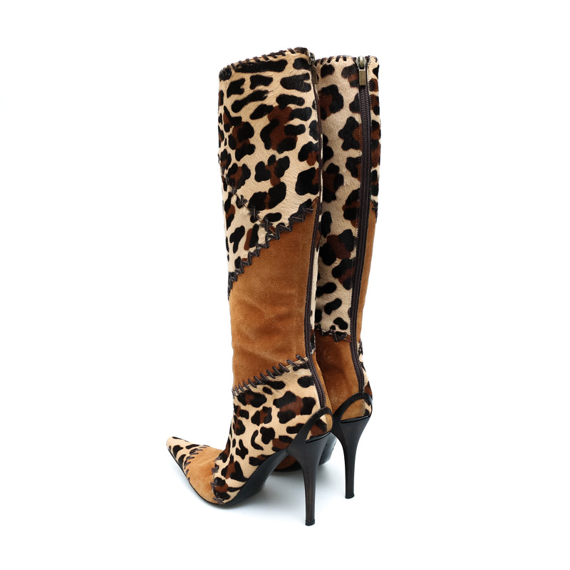 Casadei Pony Leopard Boots