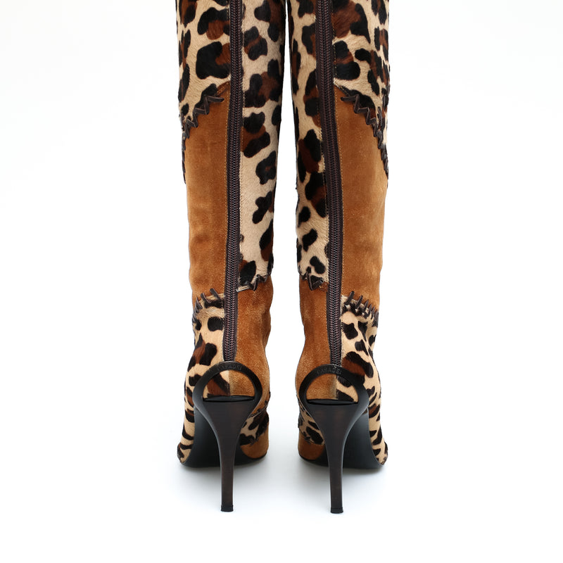 Casadei Pony Leopard Boots