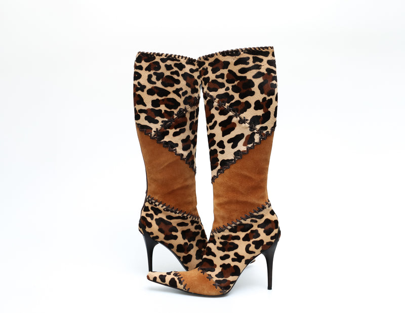Casadei Pony Leopard Boots