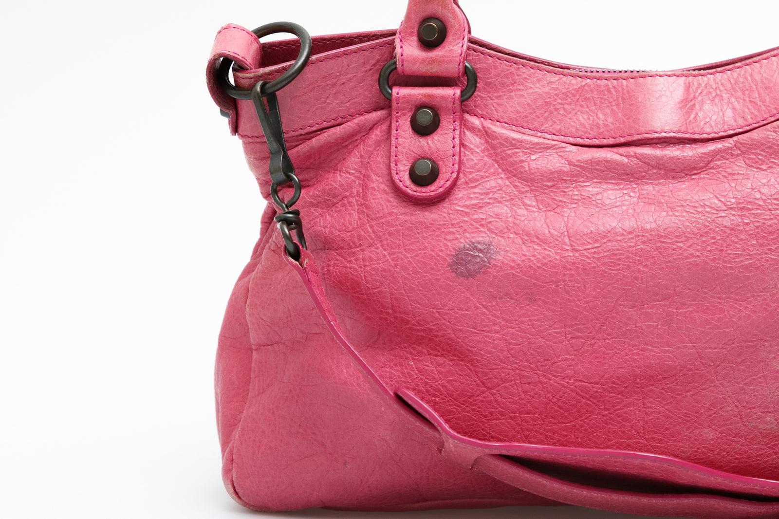 Balenciaga Pink Lambskin Leather Motorcycle First Bag
