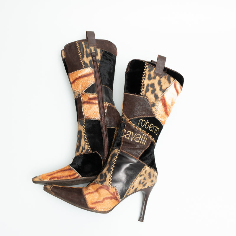 Roberto Cavalli Patchwork Boots