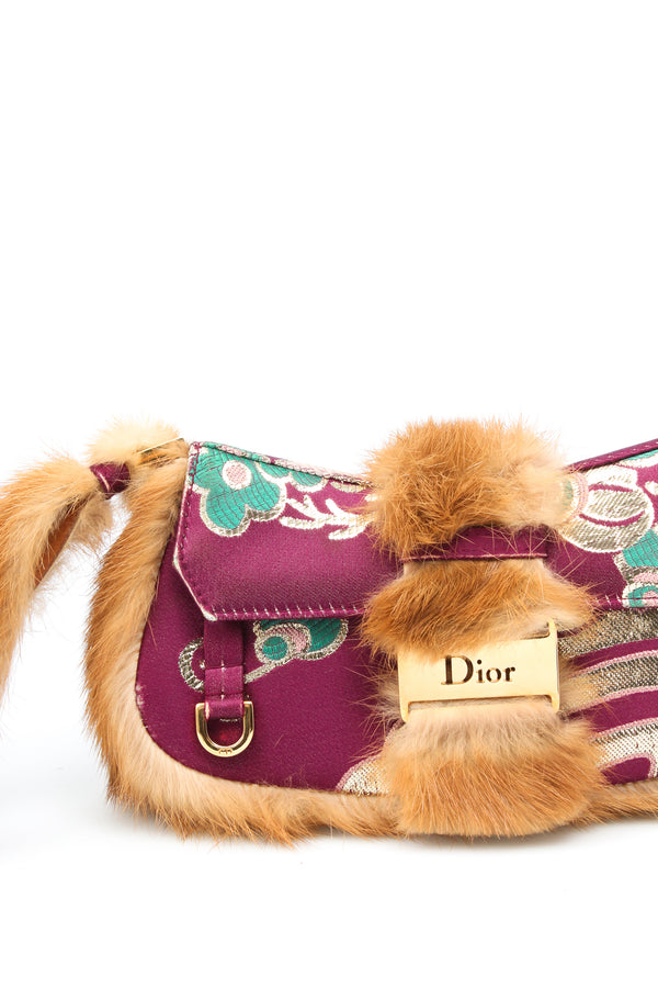 Dior Satin Fur Wristlet Bag