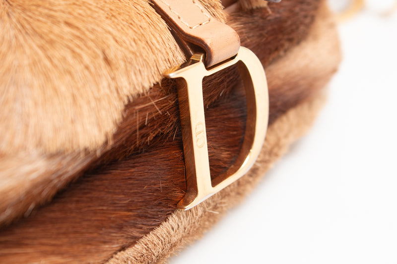 Dior Mohawk Fur Saddle Bag