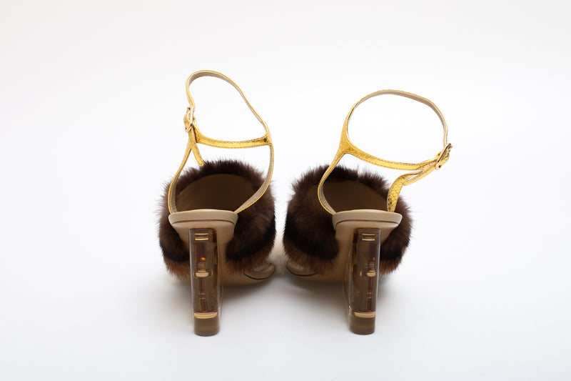 Fendi Mink Heels Jean Vintage