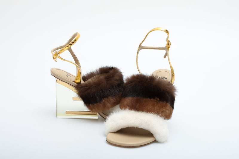 Fendi mink fur heels shop