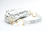 Dior Newspaper Print Saddle Bag
