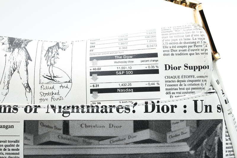 Dior Newspaper Print Saddle Bag