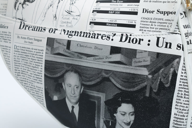 Dior Newspaper Print Saddle Bag