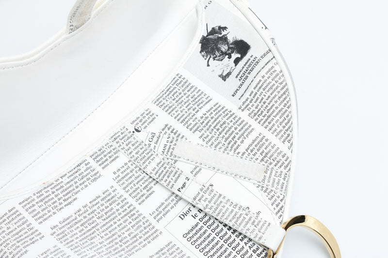 Dior Newspaper Print Saddle Bag