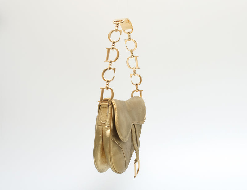 Dior Ostrich Mini Saddle Bag