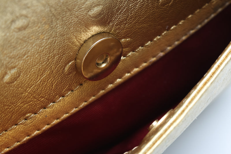 Dior Ostrich Mini Saddle Bag