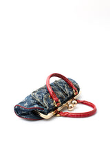 Louis Vuitton Sac Fermoir Denim Bag
