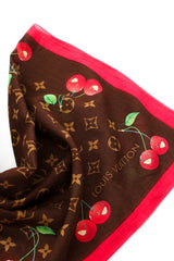 Louis Vuitton X Takashi Murakami Monogram Cherry Scarf
