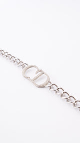 Dior CD Crystal Logo Necklace