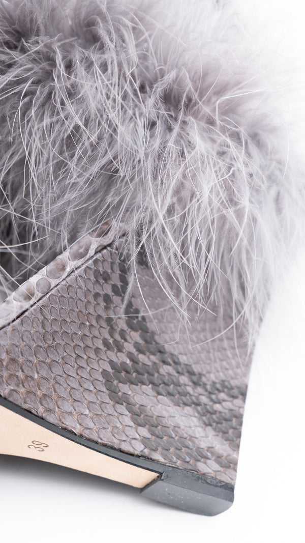 Manolo Blahnik Feather Wedges