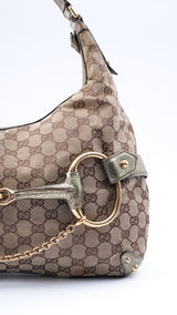 Gucci Monogram Horsebit Hobo Bag