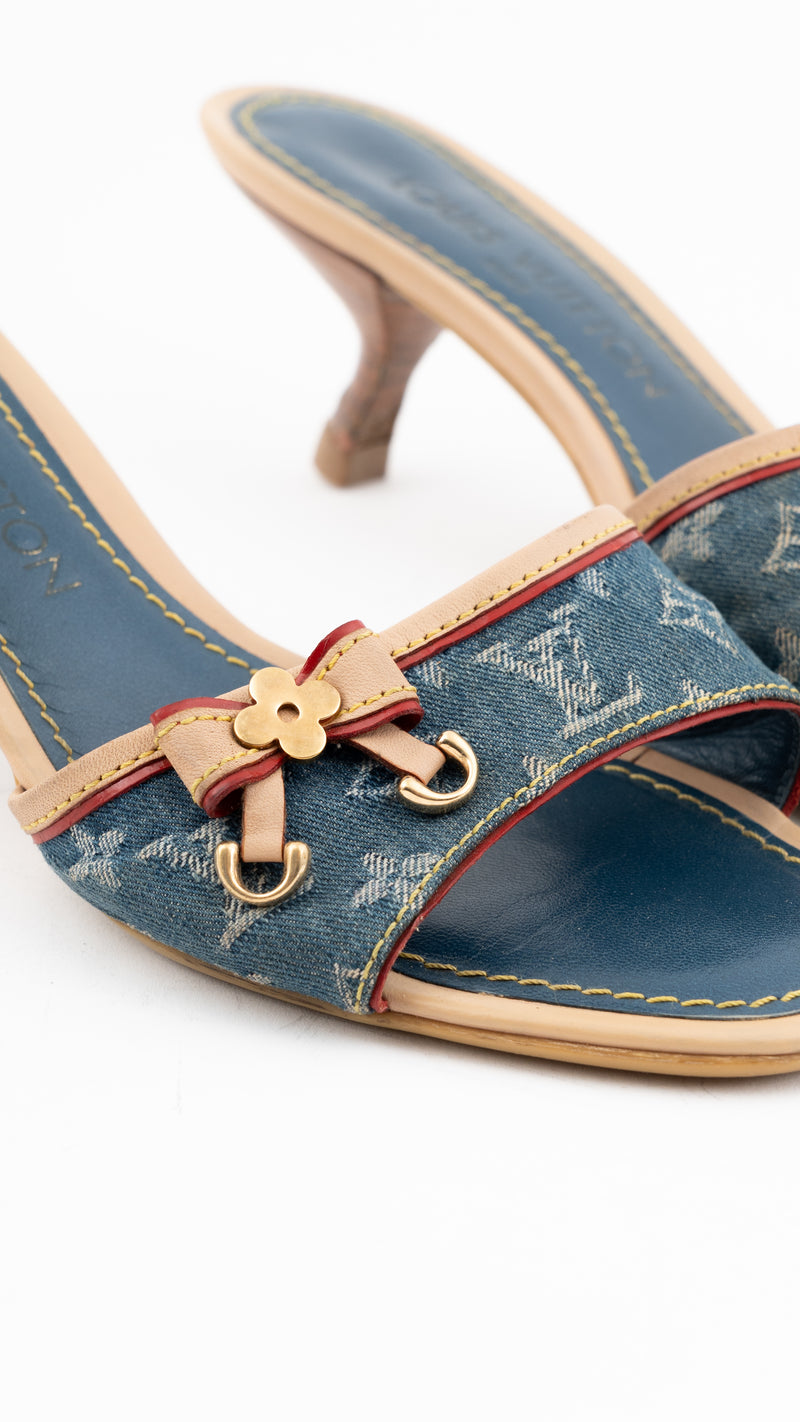 Louis Vuitton Monogram Denim Mules – Jean Vintage