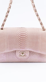 Chanel Python Jumbo Classic Double Flap Bag