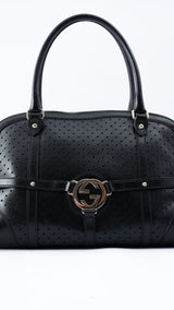 Gucci GG Reins Perforated Leather Shoulder Bag