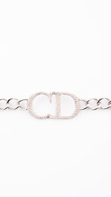 Dior CD Crystal Logo Necklace