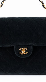 Chanel Velvet Medium Classic Single Flap Bag