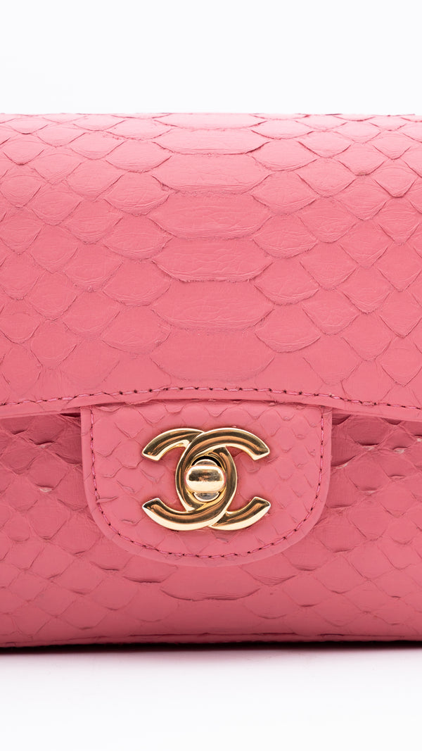 Chanel Python Mini Classic Flap Bag