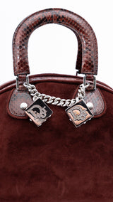 Dior Python Trimmed Gambler Dice Bowler Bag