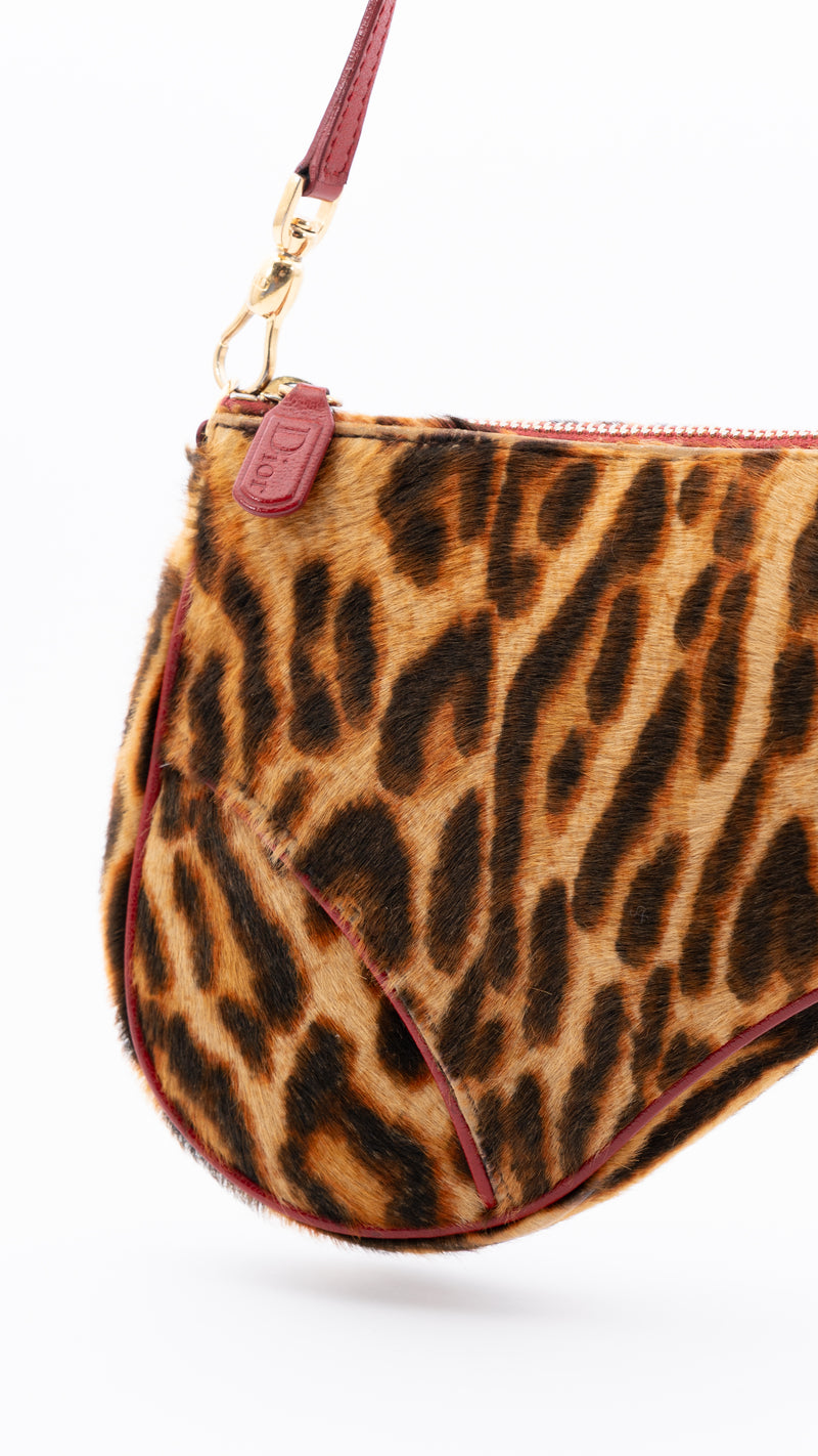 Dior Leopard Mini Saddle Bag